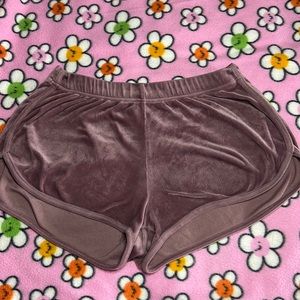 Cute pair of velvet purple sleep shorts